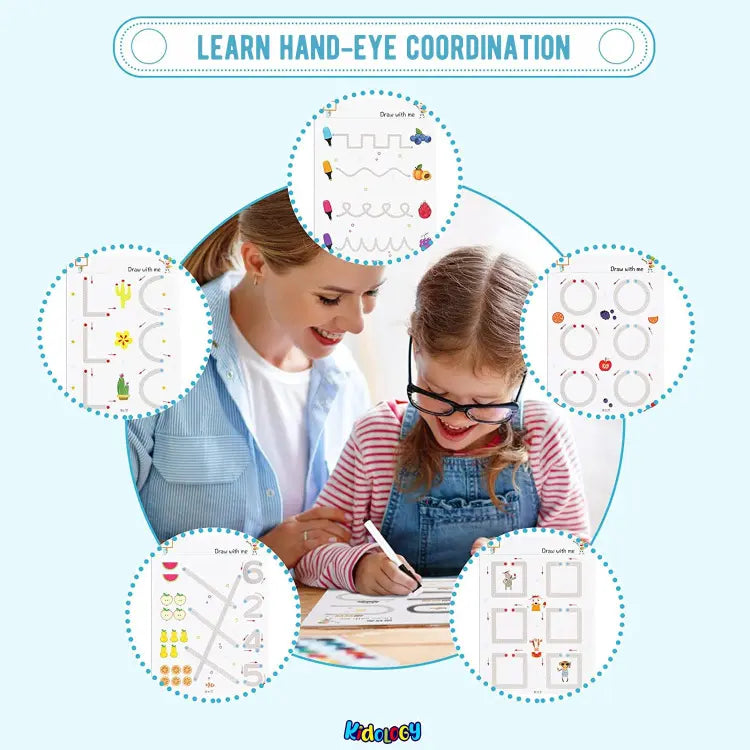 Stroke Line Dot to dot Drawing & Writing Practice Book 64 Pages ONUSY