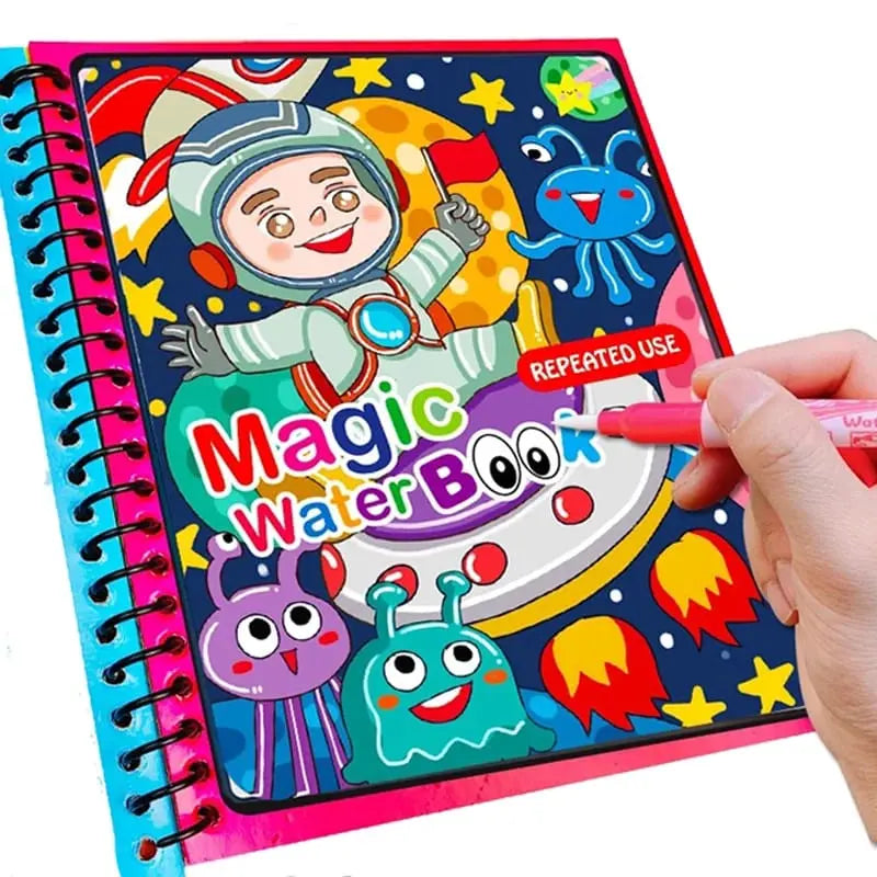 Magic Water Book, Water Drawing Book, Reusable Doddle Book with Pen for Kids ONUSY