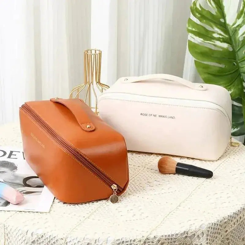 Women's Makeup Travel Bag Portable Leather Cosmetics Bags ONUSY