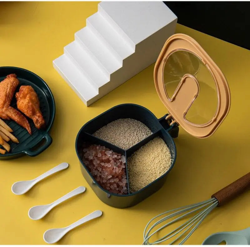 4 Grid masala box with spoon Kitchen Jar Storage Organizer ONUSY | Timeless Elegance
