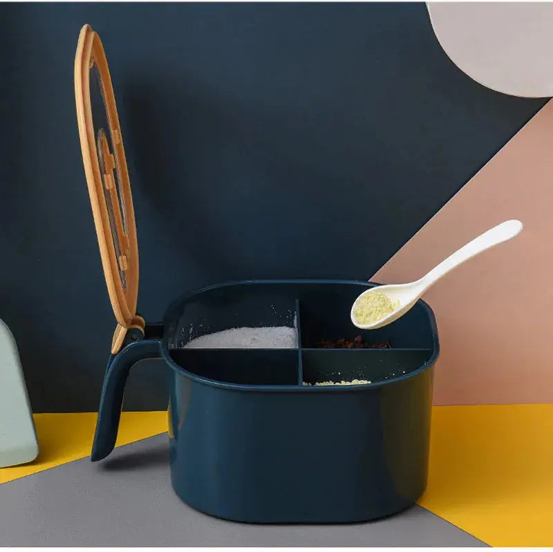 4 Grid masala box with spoon Kitchen Jar Storage Organizer ONUSY | Timeless Elegance