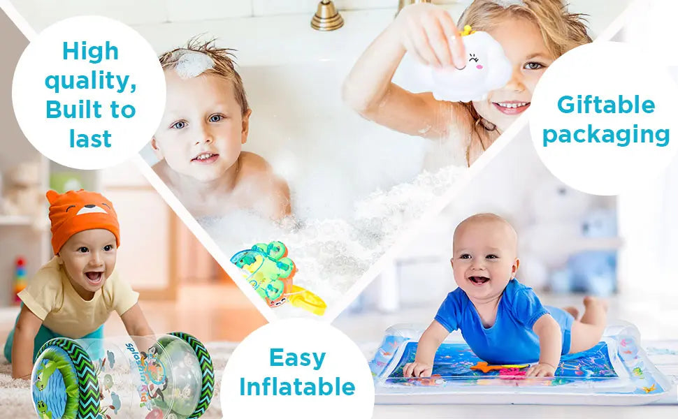 Tummy Time Mat, Water Play Mat for Infants and Toddlers for 3 to 24 Months ONUSY