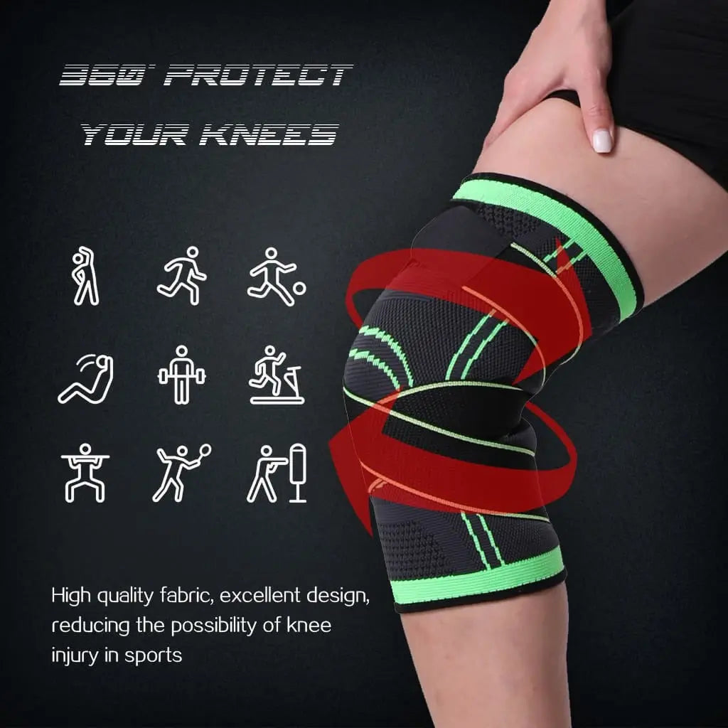 Fitness Running Cycling Bandage Knee Support Braces Elastic Nylon Sports ONUSY