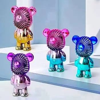 Rechargeable Mini Bear Fan – Portable Handheld USB Fan for Kids & Adults ONUSY.com