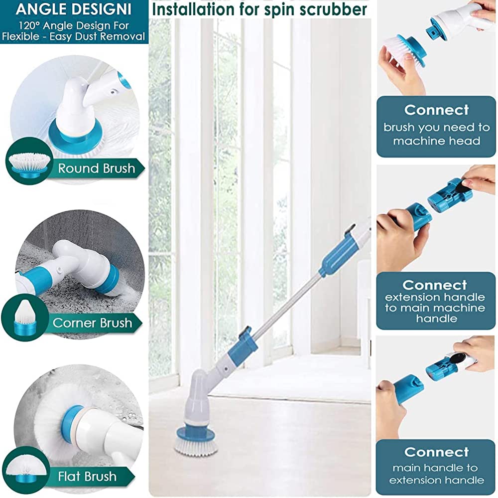 Rechargeable Spin Scrubber Long Handle Cleaning Brush (free home delivery)