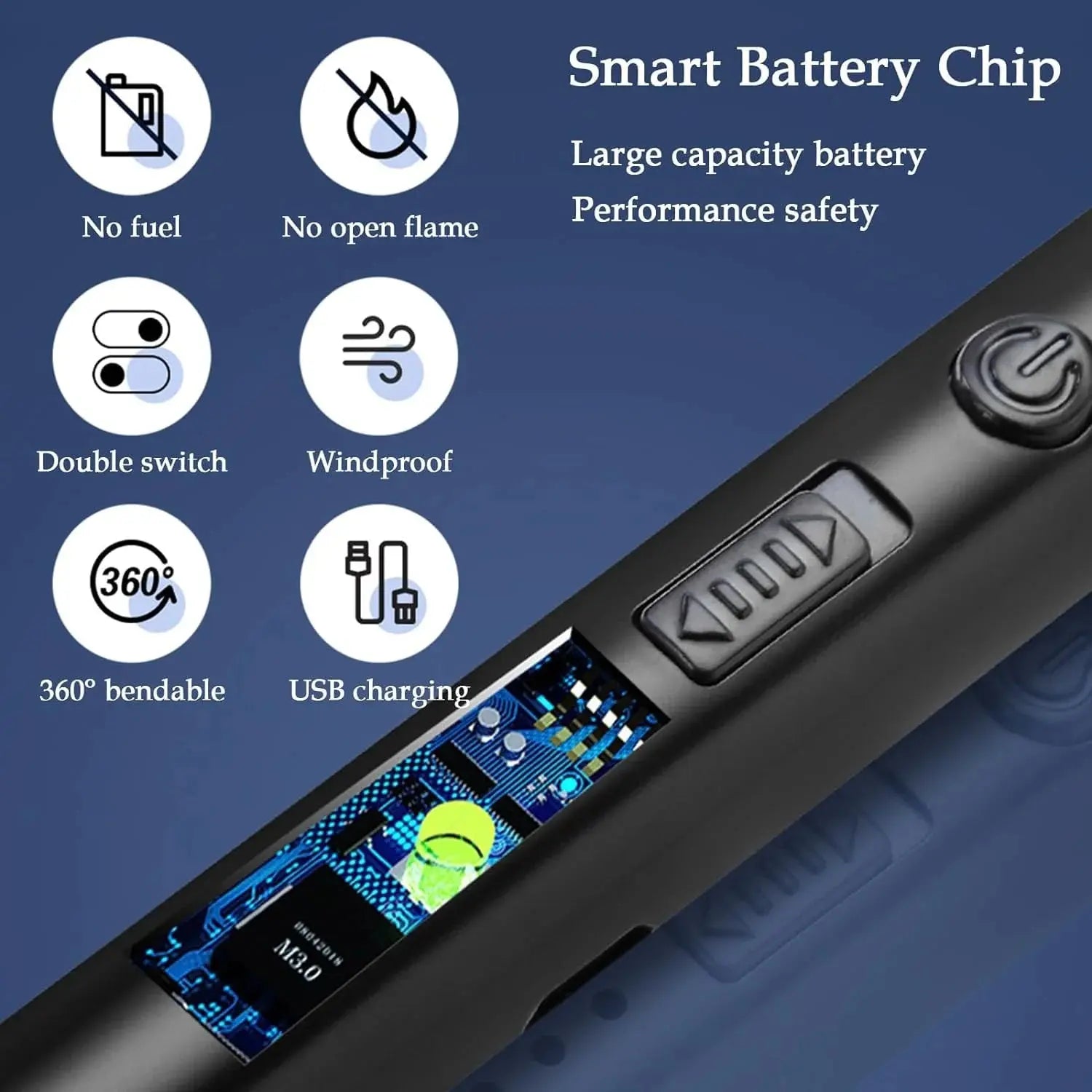 USB Rechargeable Lighter – 360° Flexible Plasma Arc Metal Lighter ONUSY.com