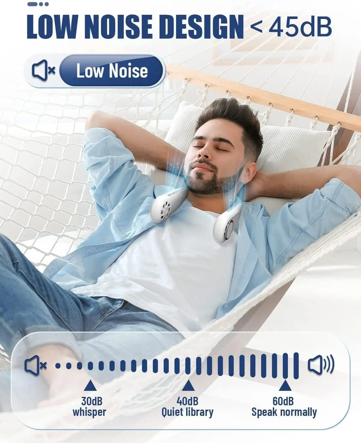 Portable Bladeless Neck Fan – Rechargeable USB Cooling Fan for Travel & Sports ONUSY.com