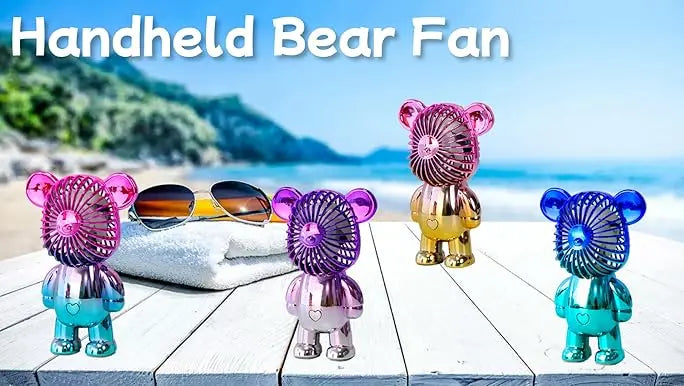 Rechargeable Mini Bear Fan – Portable Handheld USB Fan for Kids & Adults ONUSY.com