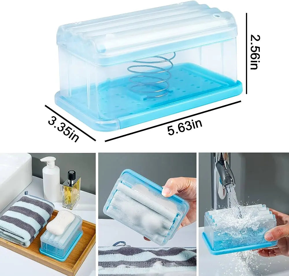 Soap Foaming Box – Portable Soap Holder with Built-in Foam Pump for Bathroom & Travel ONUSY.com