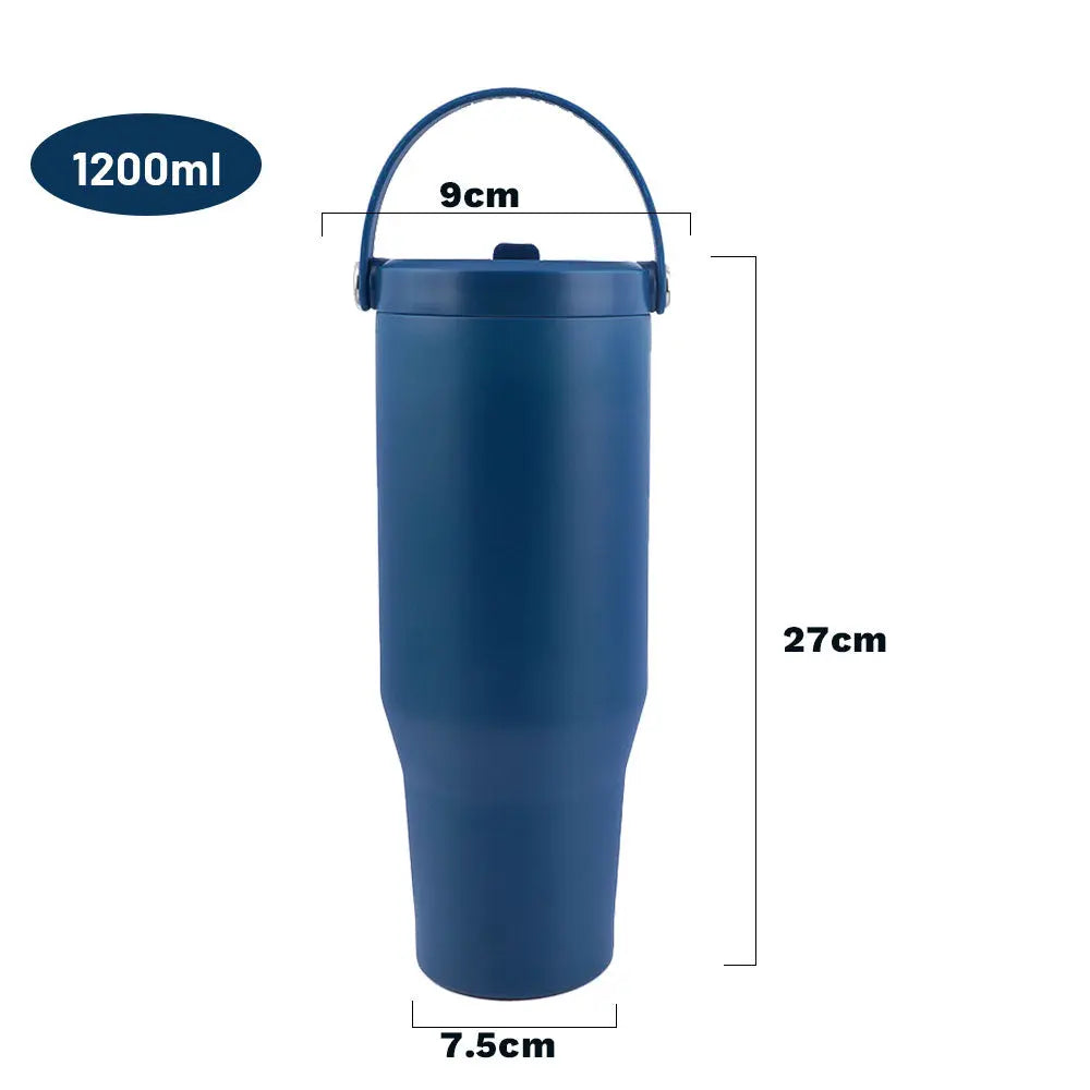 40oz Tumbler with Handle and Straw – Large Stainless Steel Thermal Cup for Coffee, Water & Drinks ONUSY.com