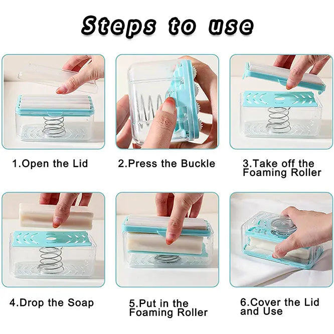 Soap Foaming Box – Portable Soap Holder with Built-in Foam Pump for Bathroom & Travel ONUSY.com
