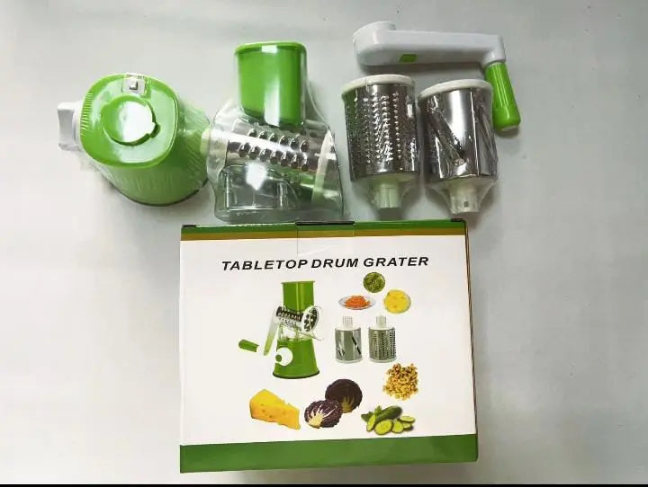 Table Top Drum Multifunctional Roller Vegetable Cutter – Hand Crank Kitchen Shredder & Potato Grater | ONUSY.com
